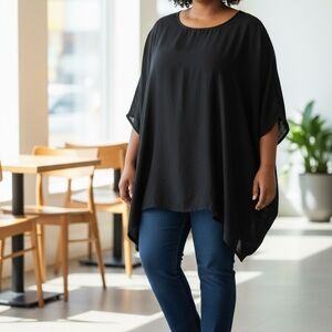 Elegant Black Women's Tunic Top